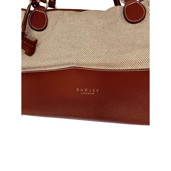 Radley London Tan Brown Dane Park Canvas Medium Old Money Tote Shoulder Bag - Picture 2 of 10